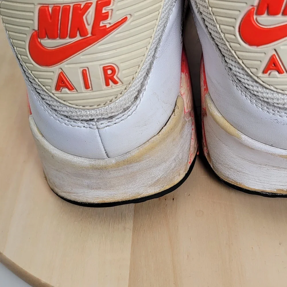 Nike Mens Air Max 90 Essential 537384-136 White Running Shoes Sneakers Size 10.5